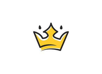 Crown Illustration Vector. Crown in cartoon style logo design. 