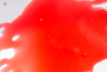 Liquid gel cosmetic smudge red