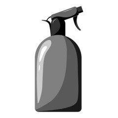 Black bottle water sprayer isolated on a white background