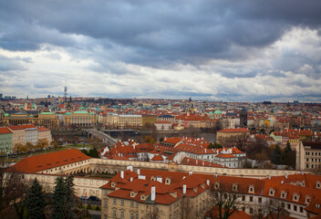 Naklejka na ściany i meble panorama Statue in Prague