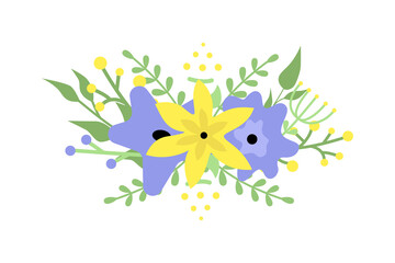 Illustration vector EPS print modern flowers design style for interior or cover or textile or background or packaging or pattern or decorations. Spring flower. Mother's day.