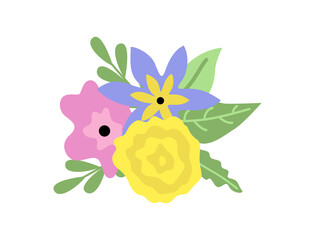 Illustration vector EPS print modern flowers design style for interior or cover or textile or background or packaging or pattern or decorations. Spring flower. Mother's day.
