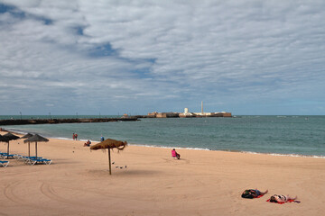 Fototapeta na wymiar In September at La Caleta Beach. Cadiz, Spain