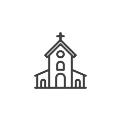 Church building line icon