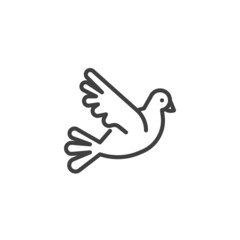 Dove bird line icon