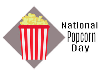 National Popcorn Day, Idea for poster, banner, flyer, card or menu design
