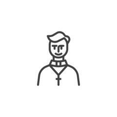 Pastor person line icon