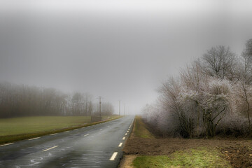 road through the fog