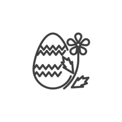 Egg and flower line icon
