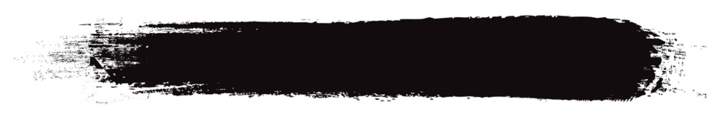 Black brush stroke isolated on white background. Trendy brush stroke vector for black ink paint, grunge backdrop, dirt banner, watercolor design and dirty texture. Brush stroke vector