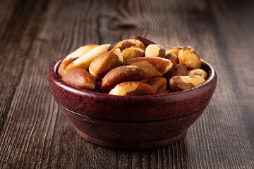 Brazilian nut on the table, known as 