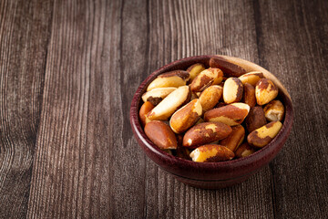 Brazilian nut on the table, known as 