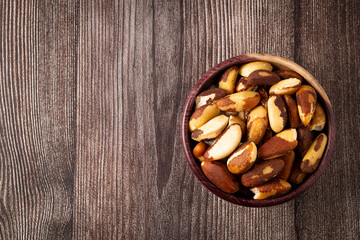 Brazilian nut on the table, known as 