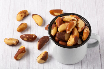 Brazilian nut on the table, known as 