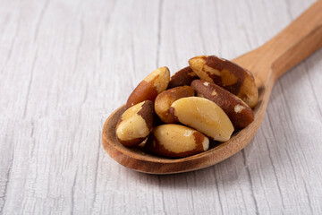 Brazilian nut on the table, known as 