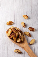 Brazilian nut on the table, known as 