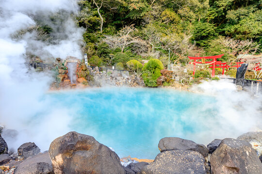 冬の海地獄　大分県別府市　Umi jigoku in winter. Ooita-ken Beppu City