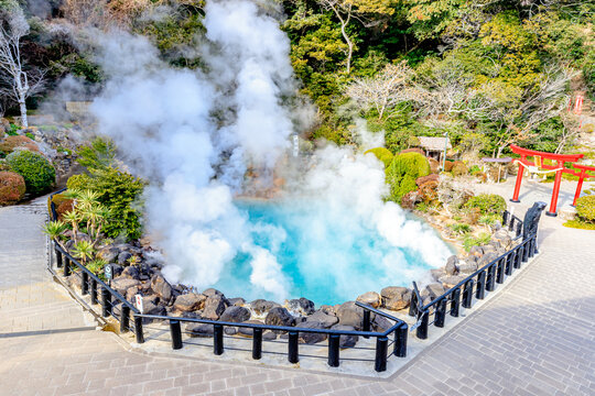 冬の海地獄　大分県別府市　Umi jigoku in winter. Ooita-ken Beppu City