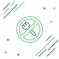 Line Ramadan fasting icon isolated on white background. Religious fasting. Colorful outline concept. Vector