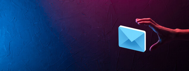 Email marketing and newsletter concept.Contact us by newsletter email and protect your personal...