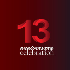 Fototapeta na wymiar 13 year anniversary celebration design vector template illustration