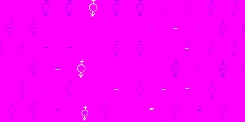Light Purple, Pink vector backdrop with women power symbols.