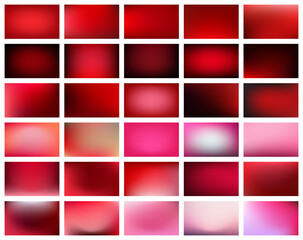 Set of vector gradient backgrounds for gift cards for Valentines Day or March 8.