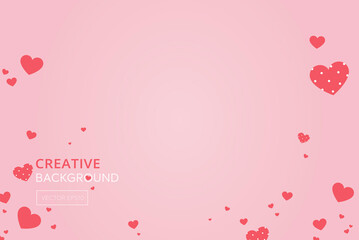 Pink Valentine's day background with heart icons, border design