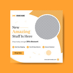 Fashion sale social media banner template and Instagram post design