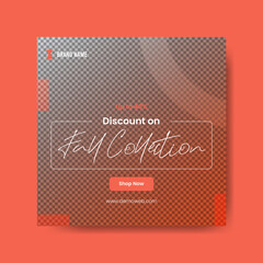 Fototapeta na wymiar Fall collection social media banner and Instagram post template design