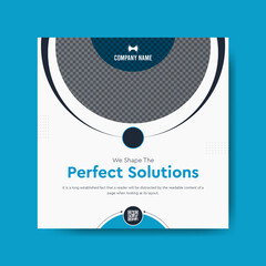 Business solution social media banner and Instagram post template design