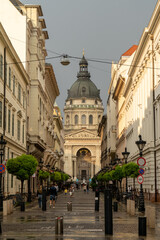 Fototapeta na wymiar Street view of St. Stephen's Basilica