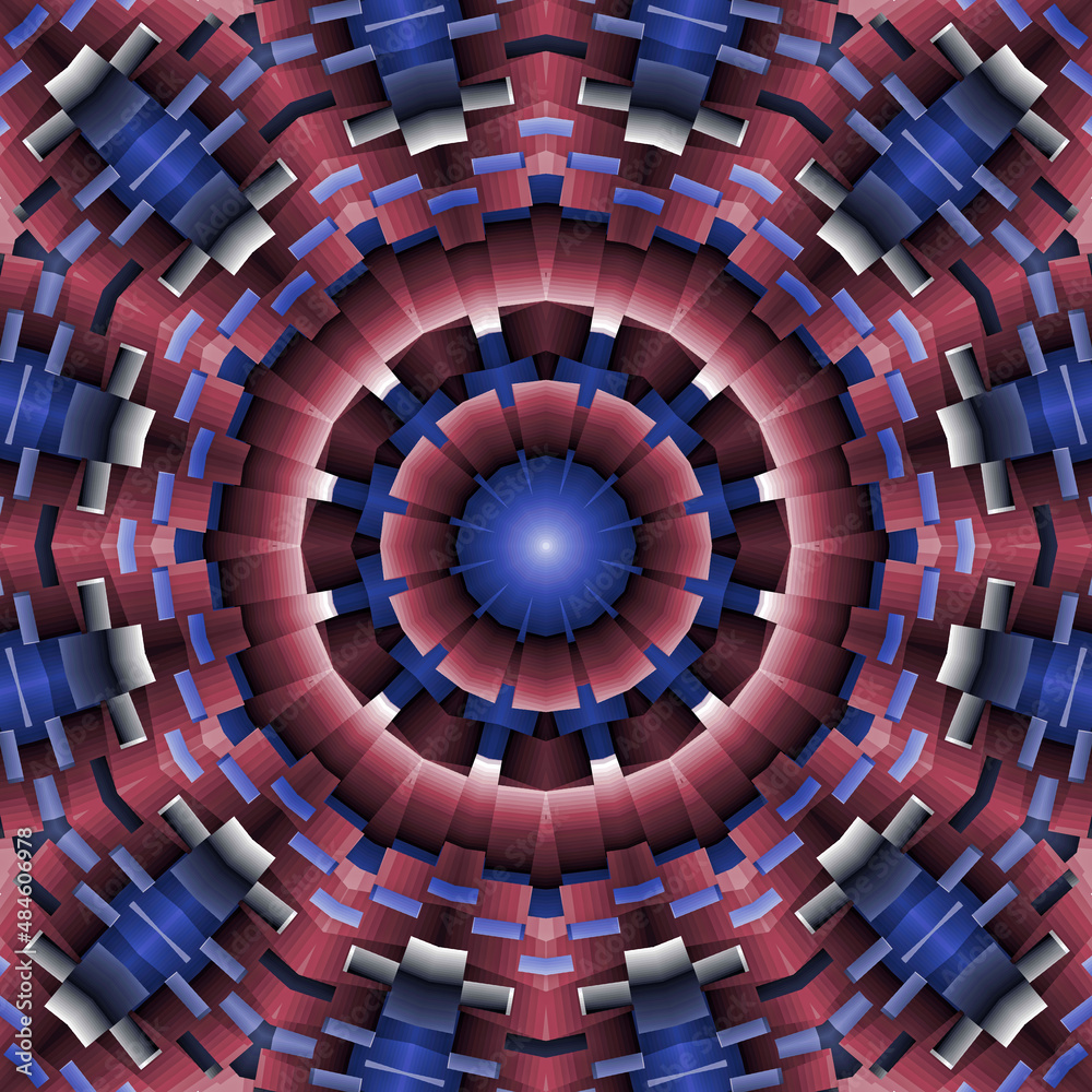 Wall mural 3d effect - abstract polygonal geometric fractal pattern