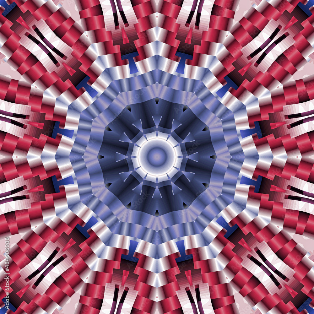 Wall mural 3d effect - abstract polygonal geometric fractal pattern