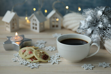 cup of coffee and cookies