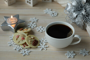 Obraz na płótnie Canvas cup of coffee and chokolate