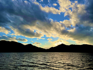 中禅寺の夕焼け