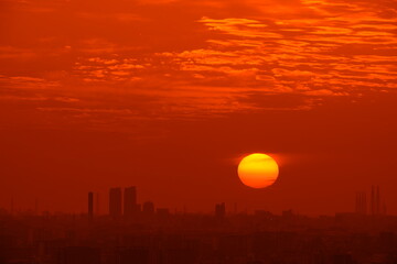 大阪平野の落日