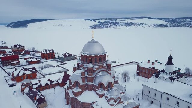 4K Aerial View Of Sviyazhsk Island, Sights Of Russia