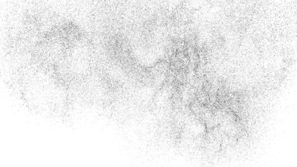 Distressed black texture. Dark grainy texture on white background. Dust overlay textured. Grain noise particles. Rusted white effect. Grunge design elements. Vector illustration, EPS 10.