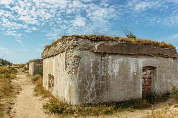 Ruins of fortifications in area of Karosta and Liepaja,Latvia,Europe.Military territory during...