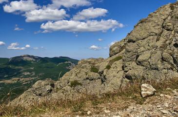 Rock on Mount Penna. Val d'Aveto, Liguria, Italy