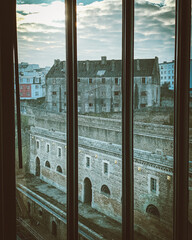 old prison behind bars
