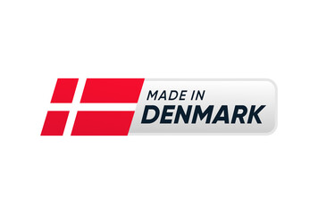 made in Denmark, label banner vector design