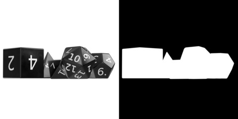 3D rendering illustration of a set of role playing game dice