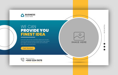 Business youtube thumbnail and we banner template