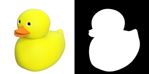 3D rendering illustration of a rubber duck