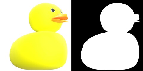 3D rendering illustration of a rubber duck