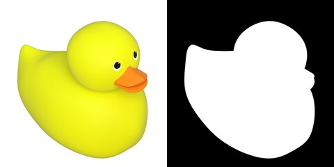 3D rendering illustration of a rubber duck
