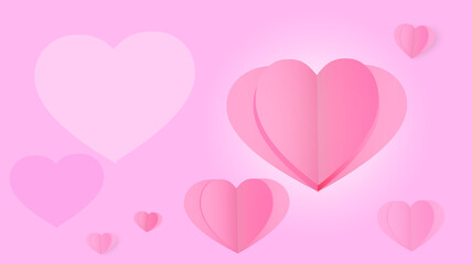 Obraz na płótnie Canvas Heart Valentine's Day, Creative paper cut heart decorated background